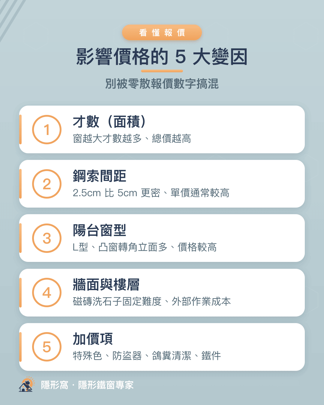 影響隱形鐵窗價格的 5 大變因
